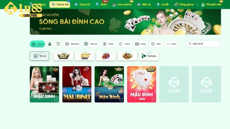 Hướng dẫn newbie các bước tham gia Mậu Binh Lu88