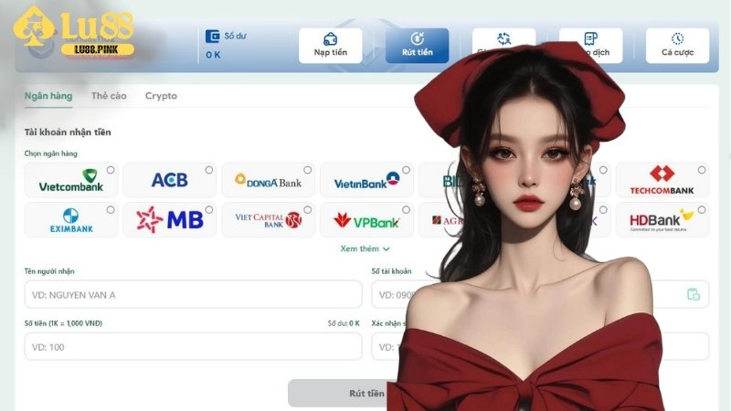 Rút tiền Lu88 qua ngân hàng